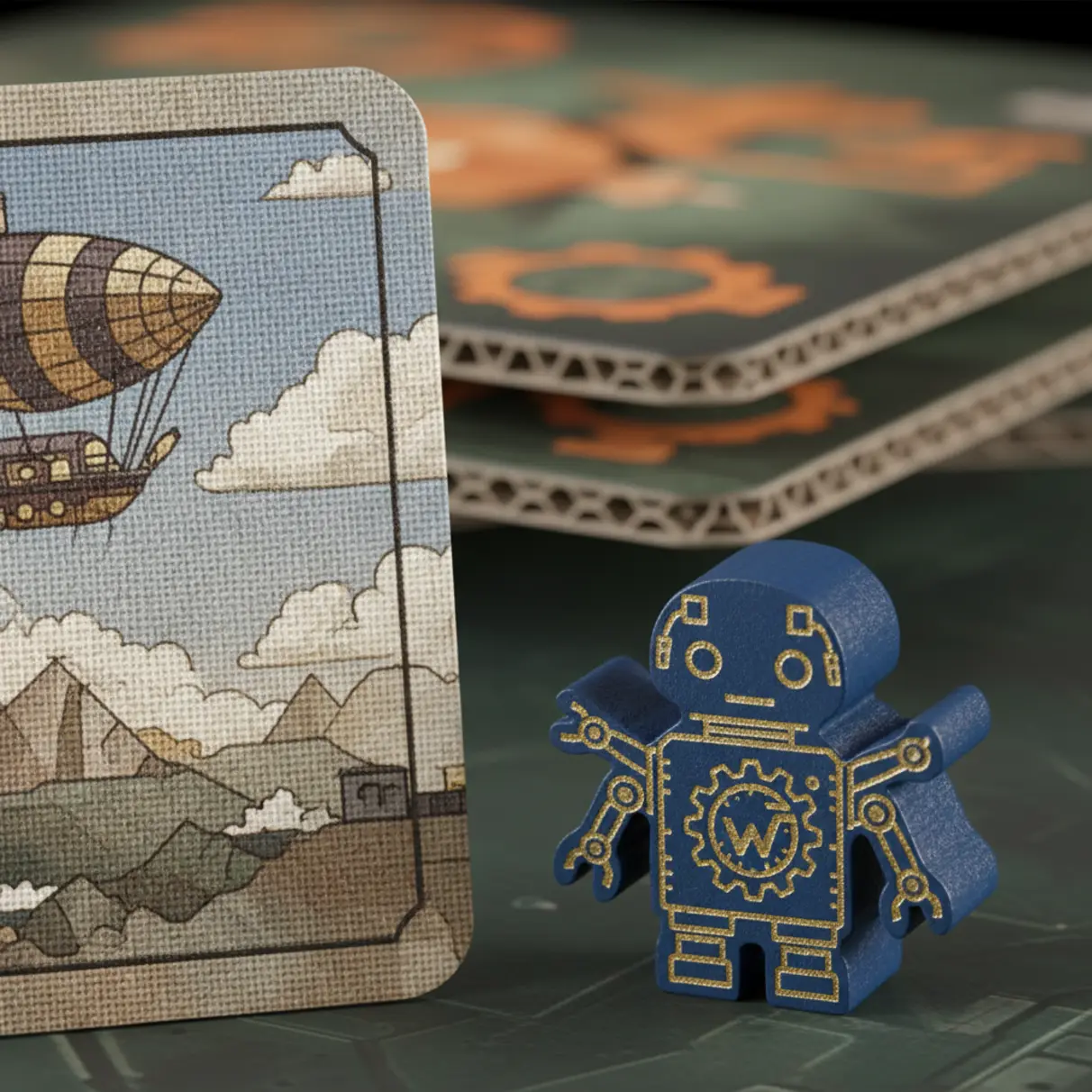 Close up of board game pieces